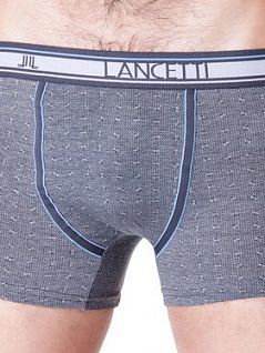 Стильные мужские трусы боксеры серого цвета с узором Lancetti LB208S_S серый (grigio)