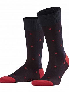 Комфортные носки в горошек Falke 13269 Dot SO (муж.) Темный-синий 6379