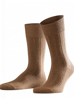 Шерстяные носки с добавлением кашемира Falke 14423 Lhasa Rib (муж.) Бежевый 4660
