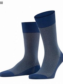 Хлопковые носки с мелким точечным узором и широкой резинкой Falke 12437 Uptown Tie SO (муж.) Синий (6000)