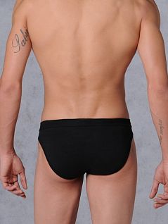Мужские слипы из хлопка черного цвета HOM 02421cK9