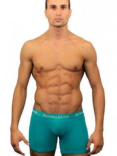 Зелёные мужские трусы боксеры с длинной штаниной Romeo Rossi Long boxers R7001-7
