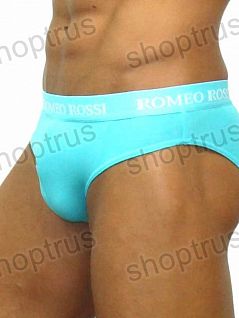Удобные мужские брифы из модала бирюзового цвета ROMEO ROSSI R2006-11