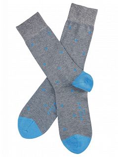 Мужские носки из хлопка Falke 13269 Dot SO (муж.) Серый-голубой 3166