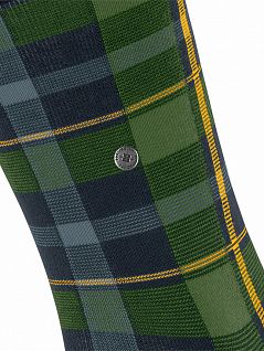 Клетчатые носки из смеси мягкого хлопка Burlington 21955 Heritage Check SO Темный-синий (6120)