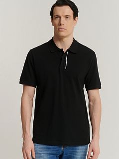 Мужское поло из натурального хлопка черного цвета Bikkembergs BMT0899c8000