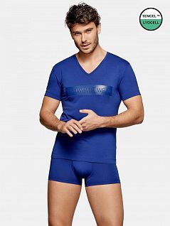 Легкая футболка с антибактериальным эффектом синего цвета I AM WHAT I WEAR FM-1300H44-G89