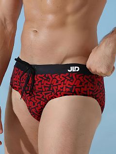 Плавки брифы из эластичного быстросохнущего полотна jolidon DT648биПлв25 RI_Красный_принт