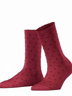 Носки с точечным узором в тон с мягкими плюшевыми точками FALKE 46435 Fluffy Dot SO Красный 8430