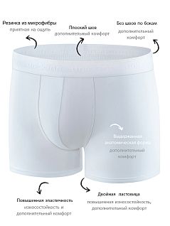 Однотонные боксеры из гипоаллергенного хлопка Uniconf VOUniconf_XBB08 Белый Белый