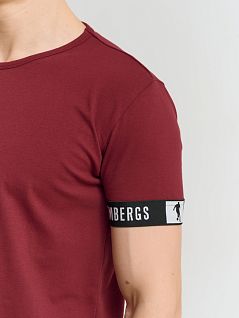 Повседневная футболка с фирменным логотипом бордового цвета Bikkembergs BKK42UTS17SIcBORDEAUX