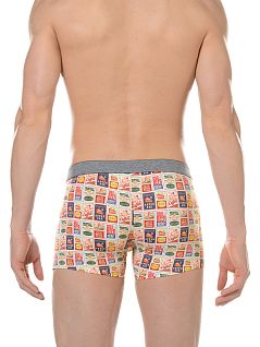 Мягкие боксеры с принтом в виде коллажа из кофейных этикеток HOM 01332cM9 распродажа