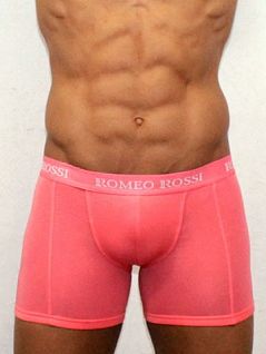 Яркие мужские трусы боксеры розового цвета Romeo Rossi Long boxers R7001-12 распродажа