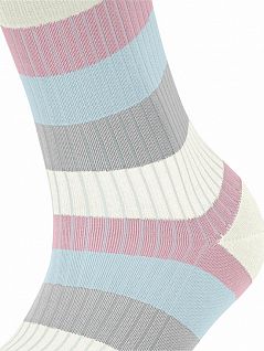 Модные носки из экологически чистого органического хлопка FALKE 46427 Blocky Stripe SO Белый (2040)