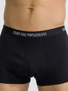 Набор боксеров из хлопка и эластана (синий, серый, черный) (3шт) Emporio Armani RT111610_CC722 94235