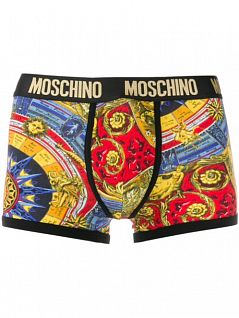Яркие боксеры с графическим принтом и контрастной окантовкой Moschino 47598120москино Многоцветный 1888
