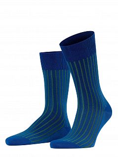 Модные носки из хлопка из двух оттенков в рубчик FALKE 14648 Shadow SO (муж.) Синий (6005)