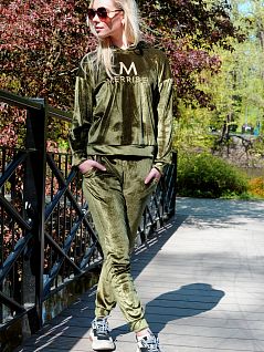 Костюм велюровый из худи с капюшоном и брюк Merribel VOMerribel_Dollien dres Khaki Зеленый