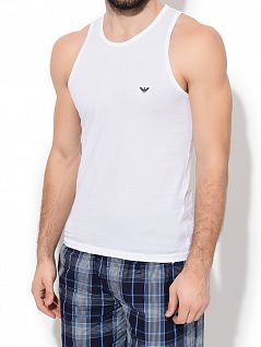 Легкая майка из тонкого хлопка с фирменным логотипом слева Emporio Armani 110828цц729армани Белый