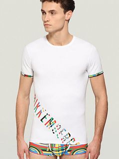 Эффектная футболка с надписью логотипа крупными буквами Bikkembergs вбкт04843бикк Белый 20