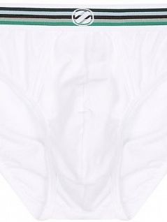 Эластичные брифы на широкой резинке в полоску белого цвета Ermenegildo Zegna N3L611400c100