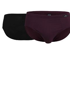 Комплект спортивных брифов на тонкой вшивной резинке (2шт) GOTZBURG FG742941/M-XXL Черный/Бордовый