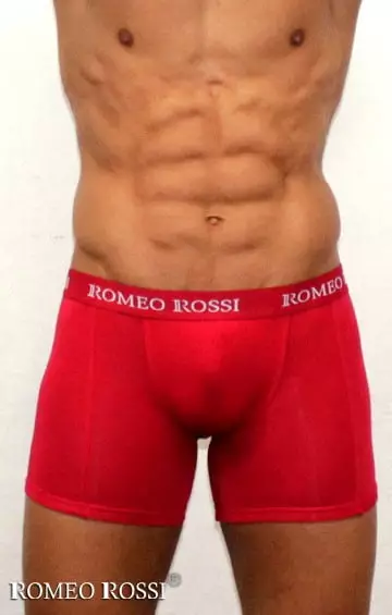 Красные мужские трусы боксеры лонг Romeo Rossi Long boxers R7001-8 Красные мужские трусы боксеры лонг Romeo Rossi Long boxers R7001-8