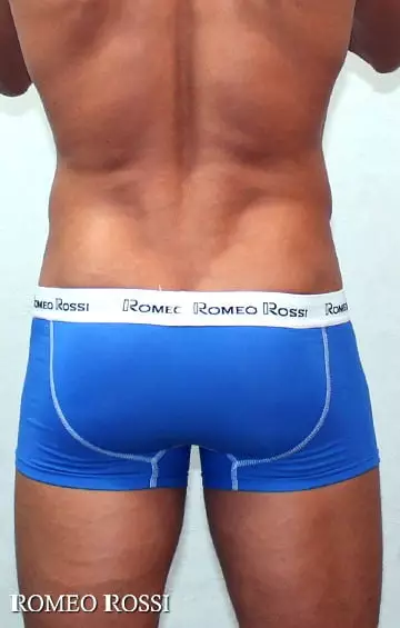 Мягкие мужские трусы хипсы с стильным гульфиком синего цвета  Romeo Rossi Heaps R365-9
