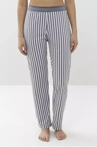 Полосатые брюки на эластичной резинке серого цвета Mey 17229c44