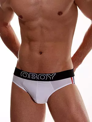 Мужские плавки мини белые с разноцветными полосками Oboy Sunny Boy 5160c02 Мужские плавки мини белые с разноцветными полосками Oboy Sunny Boy 5160c02