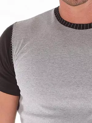 Мужская серая спортивная футболка из хлопка Oboy Sport Boys 8027c03 Мужская серая спортивная футболка из хлопка Oboy Sport Boys 8027c03
