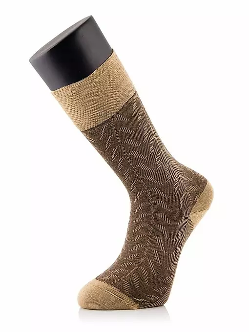 Комфортные носки из мерсеризованного хлопка и бамбука (6пар) LT17365 MUDOMAY бежевый (6 пар)