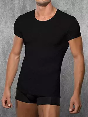 Мужская черная футболка Doreanse Ribbed Modal Collection 2545c01