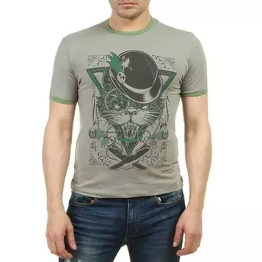 Современная мужская футболка с принтом серого цвета Epatage RT26223