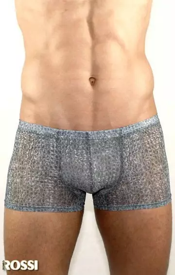 Соблазнительные полупрозрачные мужские трусы серого цвета Romeo Rossi Erotic shorts R00216 распродажа