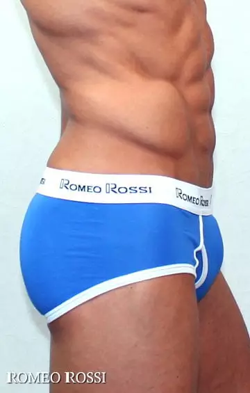 Синие мужские трусы с рельефным гульфиком Romeo Rossi Heaps R366-9