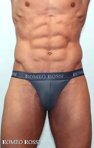 Соблазнительные мужские трусы танга серого цвета Romeo Rossi Tanga R3001-4