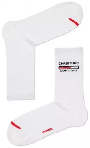 Однотонные носки с надписью "Рождественская загрузка" Conte DT21с35сп281Нсм 281_Белый