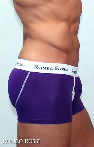 Удобные мужские трусы хипсы с модным гульфиком фиолетового цвета Romeo Rossi Heaps R365-5 распродажа