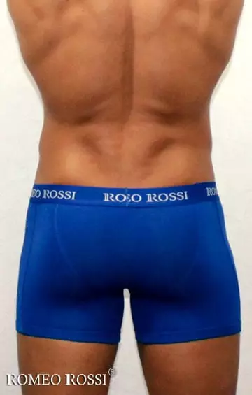 Мужские высокие трусы боксеры синего цвета Romeo Rossi Boxers R7001-9 Мужские высокие трусы боксеры синего цвета Romeo Rossi Boxers R7001-9