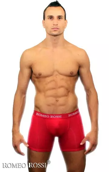 Красные мужские трусы боксеры лонг Romeo Rossi Long boxers R7001-8 Красные мужские трусы боксеры лонг Romeo Rossi Long boxers R7001-8