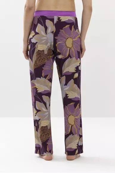 Оригинальные брюки с узкими лампасами на цветочном принте бордового цвета Mey 17333c365