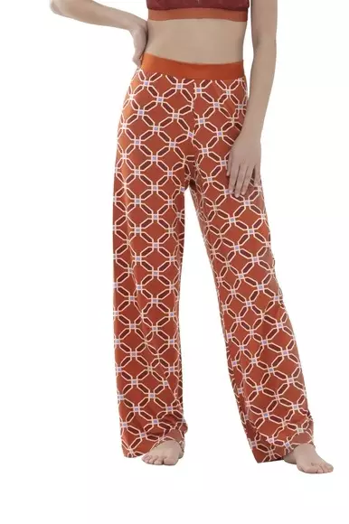 Легкие брюки с геометрическим принтом коричневого цвета Mey 17150c74