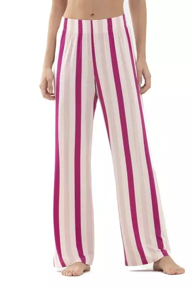 Широкие женские брюки в полоску для дома малинового цвета Mey 16319c26