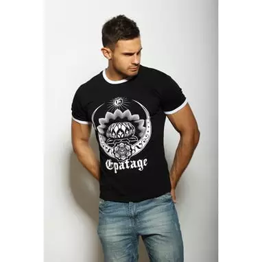 Современная мужская футболка с принтом черного цвета Epatag RT010254m-EP