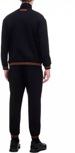 Комплект мужской (толстовка, брюки, носки и маска для сна) черного цвета Ermenegildo Zegna N6X131550c001