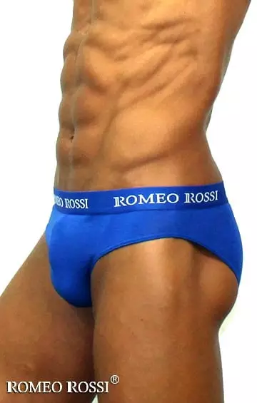 Синие мужские трусы брифы с широкой резинкой Romeo Rossi Briefs R2006-9 распродажа