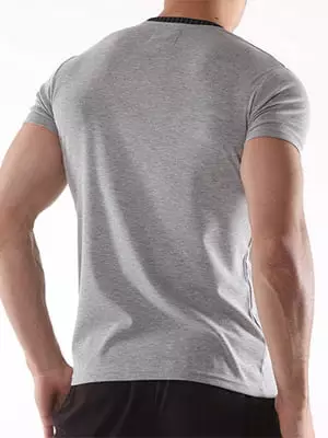 Мужская серая спортивная футболка из хлопка Oboy Sport Boys 8044c03 Мужская серая спортивная футболка из хлопка Oboy Sport Boys 8044c03