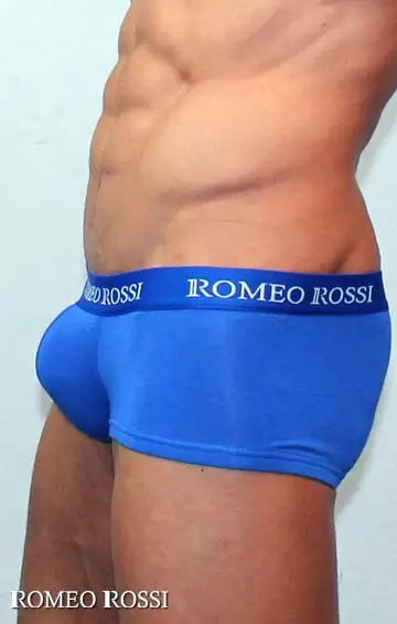 Синие мужские трусы хипсы из хлопка с широким пояском на резинке Romeo Rossi Heaps R5001-9