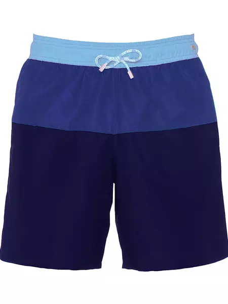 Синие мужские пляжные шорты из мягкого шелковистого материала с боковыми карманами HOM Kolor 07251cB5